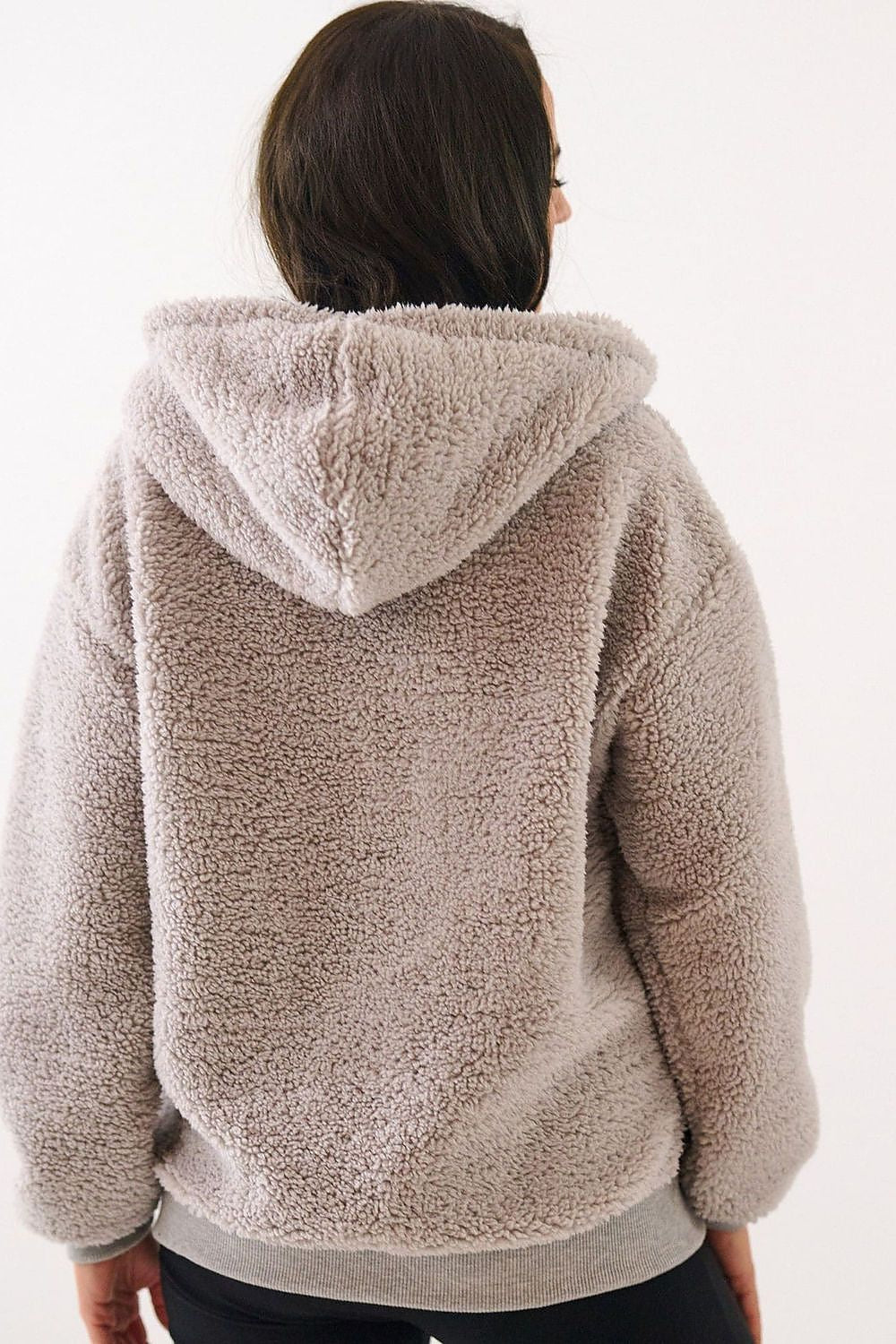 Women Regular Plain-Solid Sherpa Hoodie Cozy Comfort-Women Hoodie-LeStyleParfait