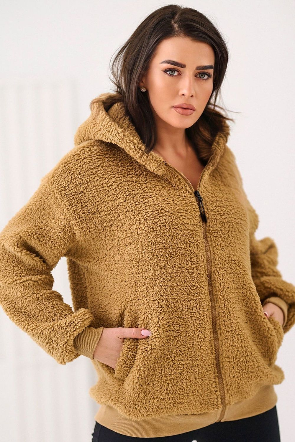 Women Regular Plain-Solid Sherpa Hoodie Cozy Comfort-Women Hoodie-LeStyleParfait