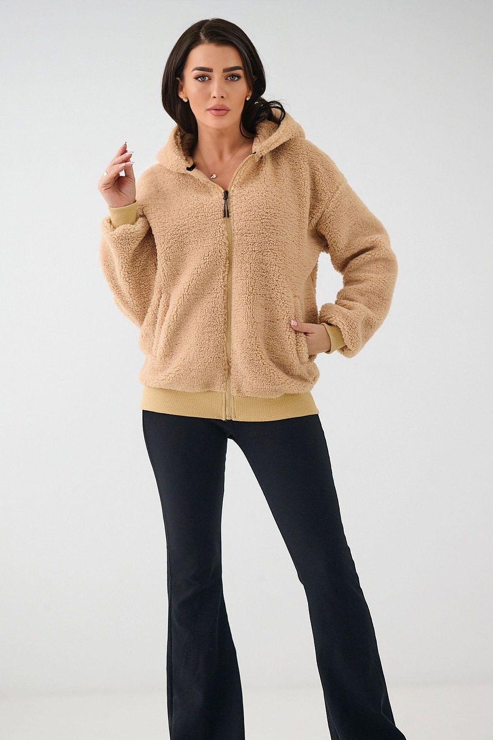 Women Regular Plain-Solid Sherpa Hoodie Cozy Comfort-Women Hoodie-LeStyleParfait