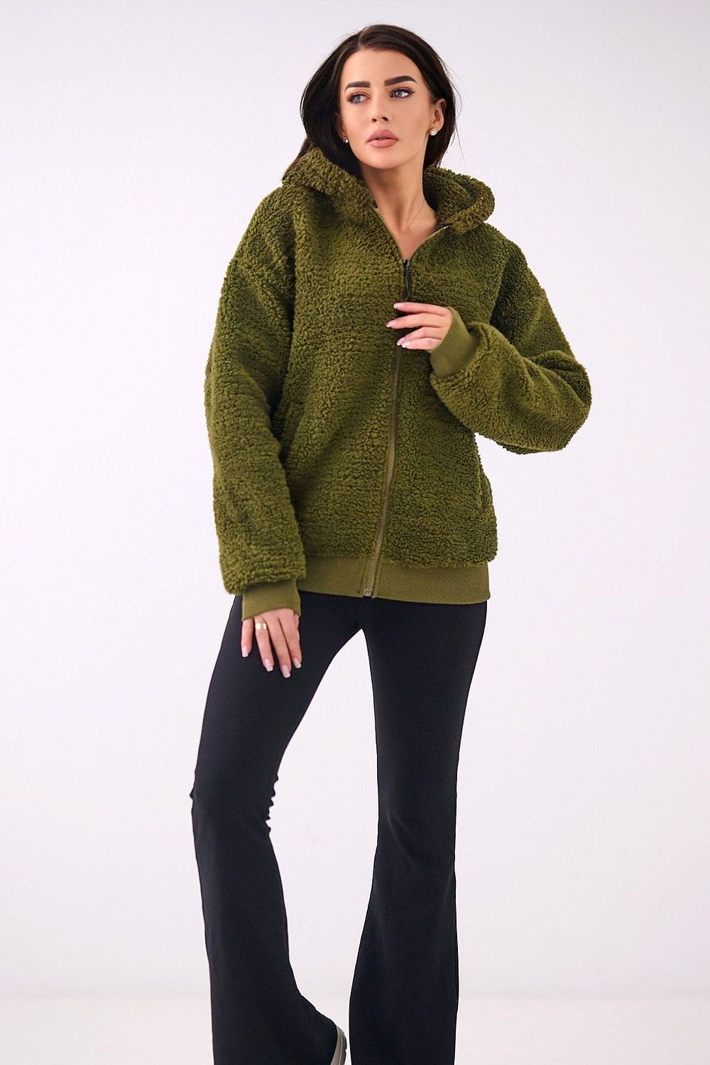 Women Regular Plain-Solid Sherpa Hoodie Cozy Comfort-Women Hoodie-LeStyleParfait