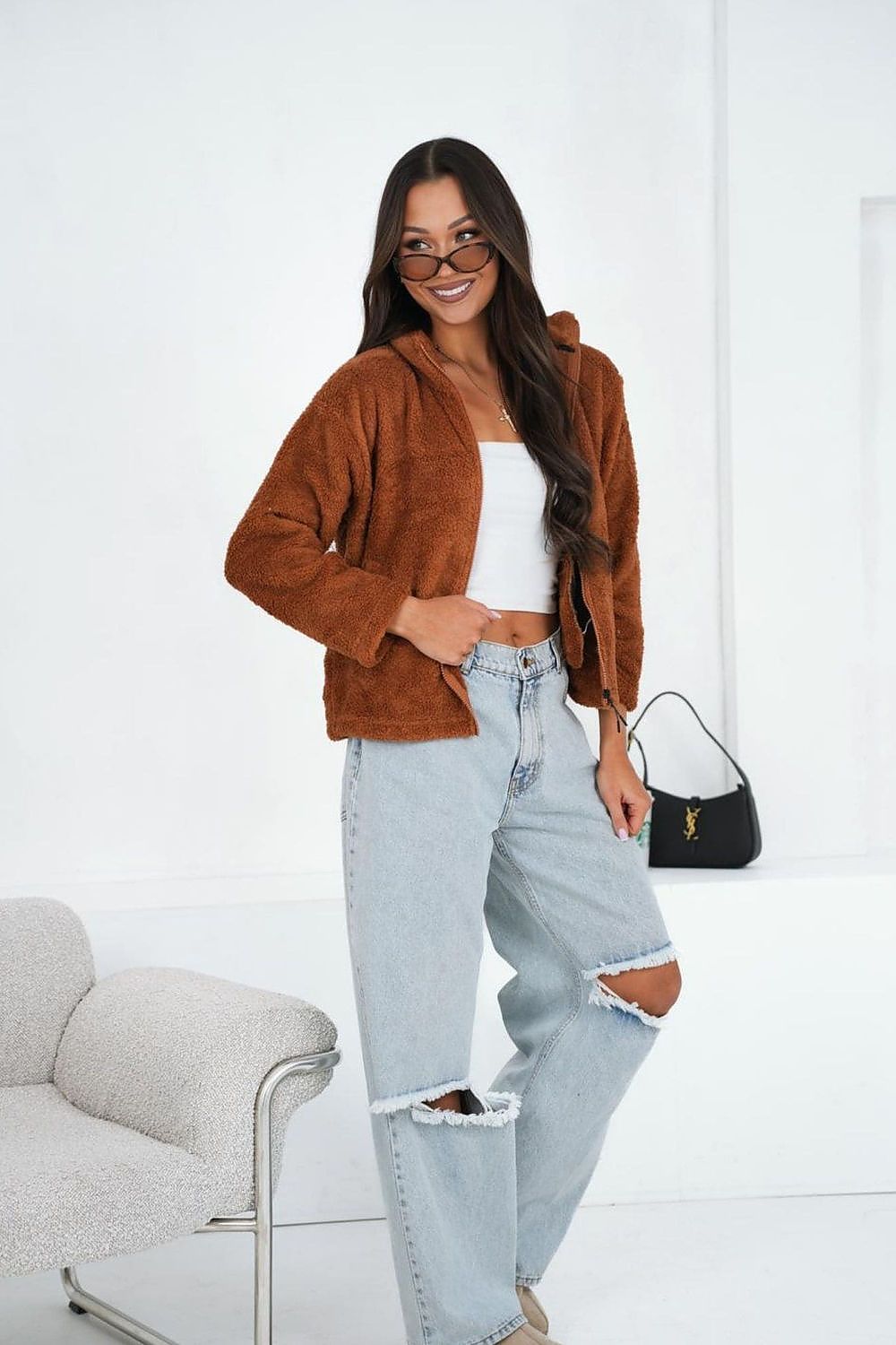 Women Regular Plain-Solid Zip-Up Sweatshirt Essential Fit-Women Sweatshirt-LeStyleParfait
