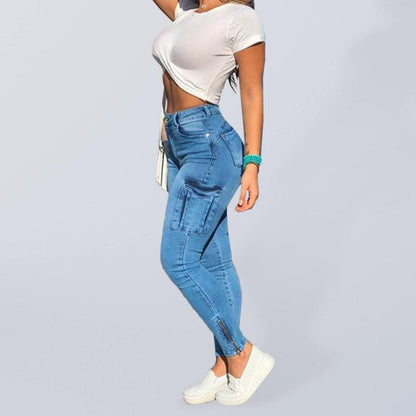 Women's Cargo Jeans With Zipper Ankles - Women Jeans - LeStyleParfait Kenya