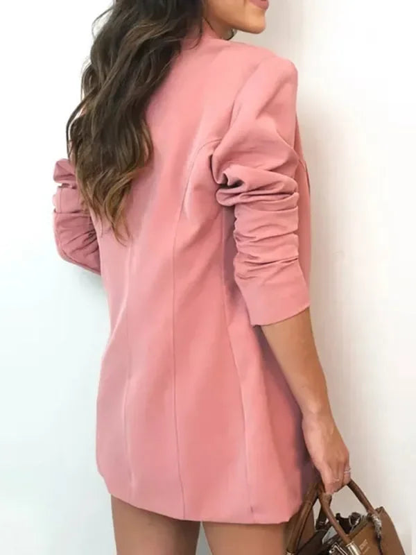 Women's Casual Lapel Blazer Two Piece Set - - LeStyleParfait