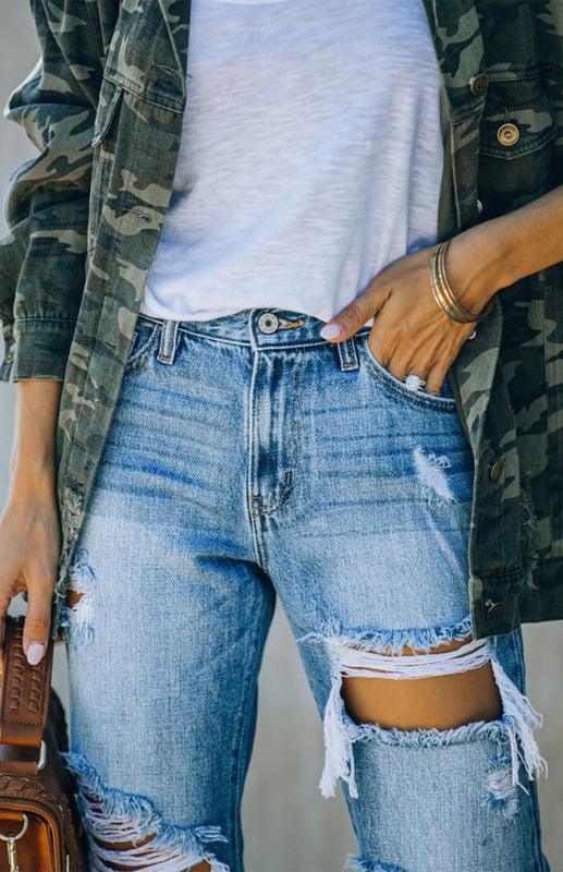 Women's Character Ripped Jeans - Women Jeans - LeStyleParfait Kenya