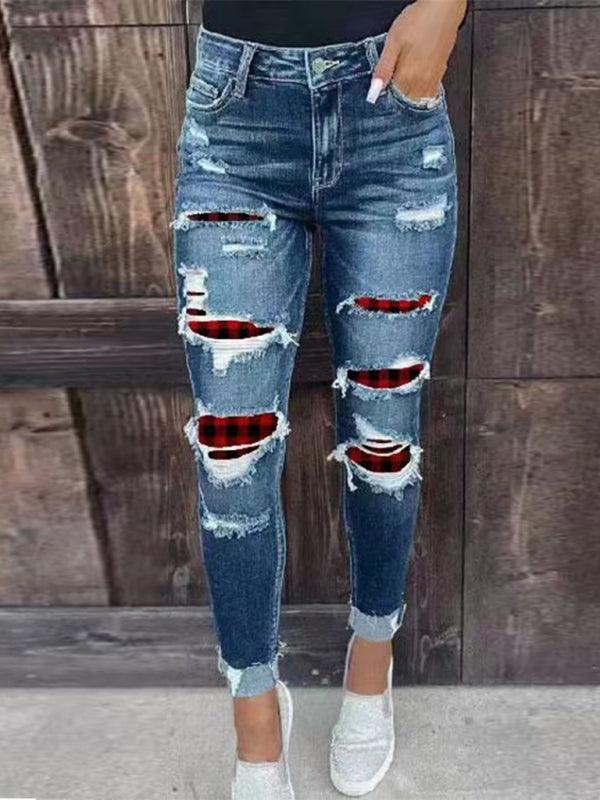 Women's Distressed Skinny Jeans - Lined - Women Jeans - LeStyleParfait Kenya