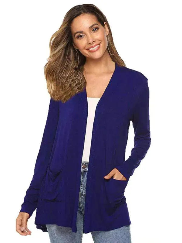 Women’s Lightweight Longline Cardigan Sweater – V-Neck