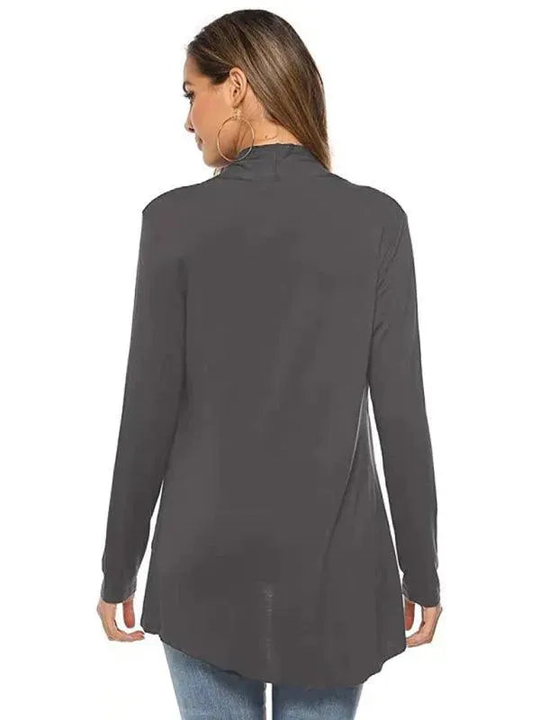 Women’s Lightweight Longline Cardigan Sweater – V-Neck