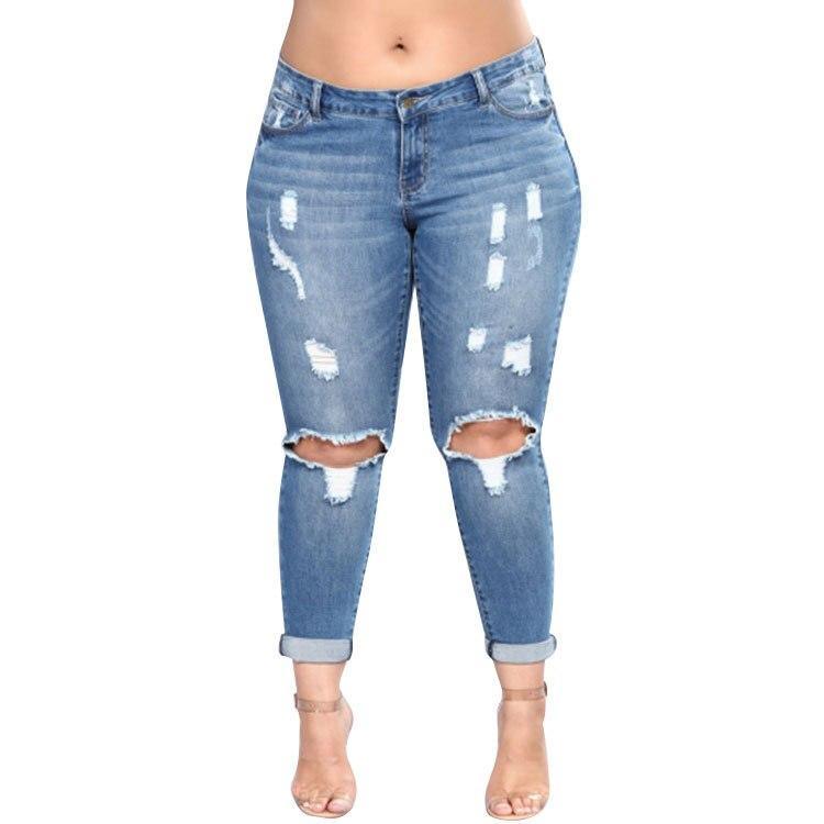 Women's Plus Size Pants - Ripped Jeans - Pants - LeStyleParfait Kenya