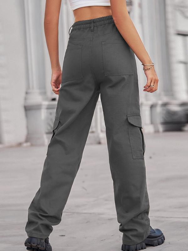Women's Solid Twill Cargo Pants - Cargo Pants - LeStyleParfait Kenya