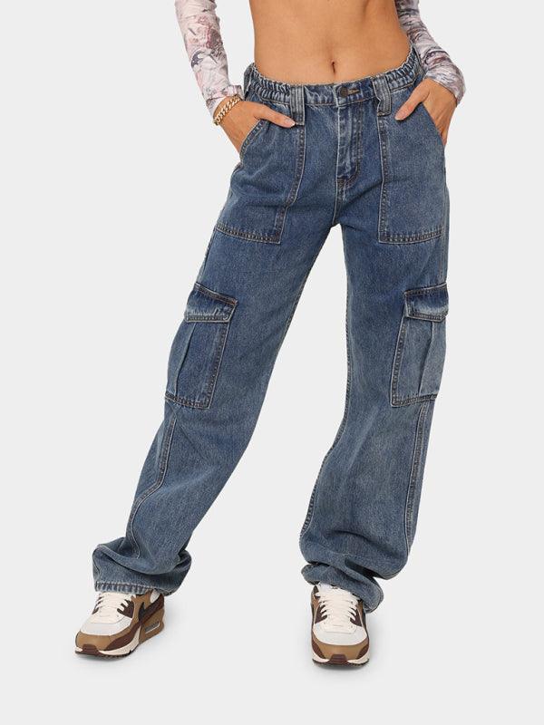 Wide leg cargo jeans - Women