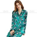 Women Silk Pajama Set, Floral - Pajama Pant Set - LeStyleParfait