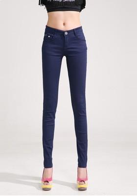 Women Skinny Jeans, Pencil Pants, Navy Blue - Pants - LeStyleParfait Kenya