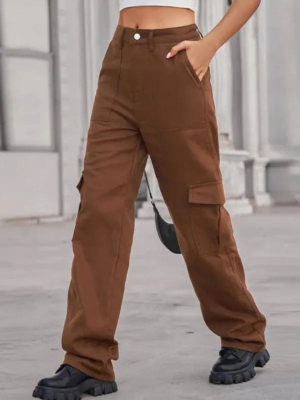 Women Solid Twill Cargo Pants - Cargo Pants - LeStyleParfait