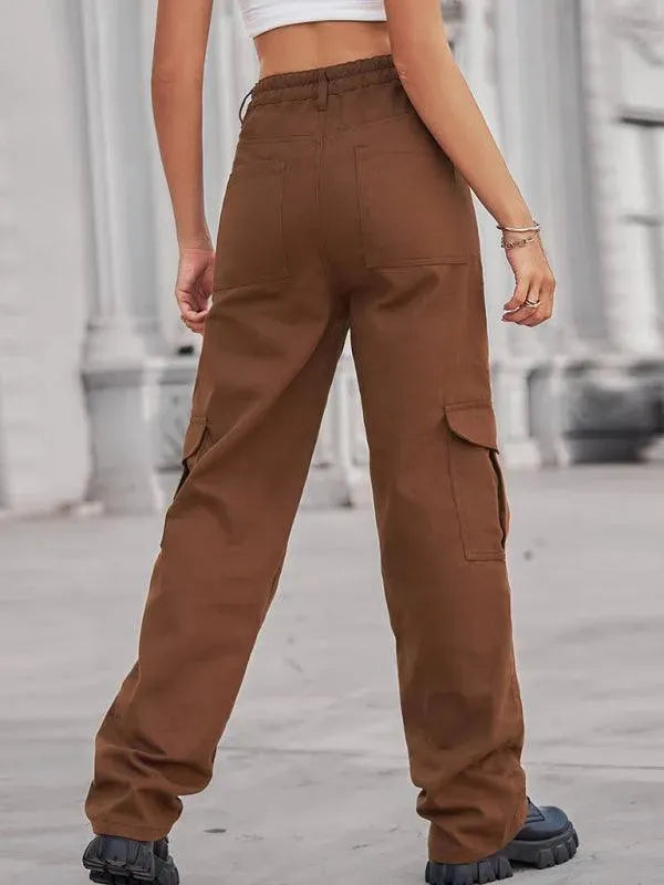 Women Solid Twill Cargo Pants - Cargo Pants - LeStyleParfait
