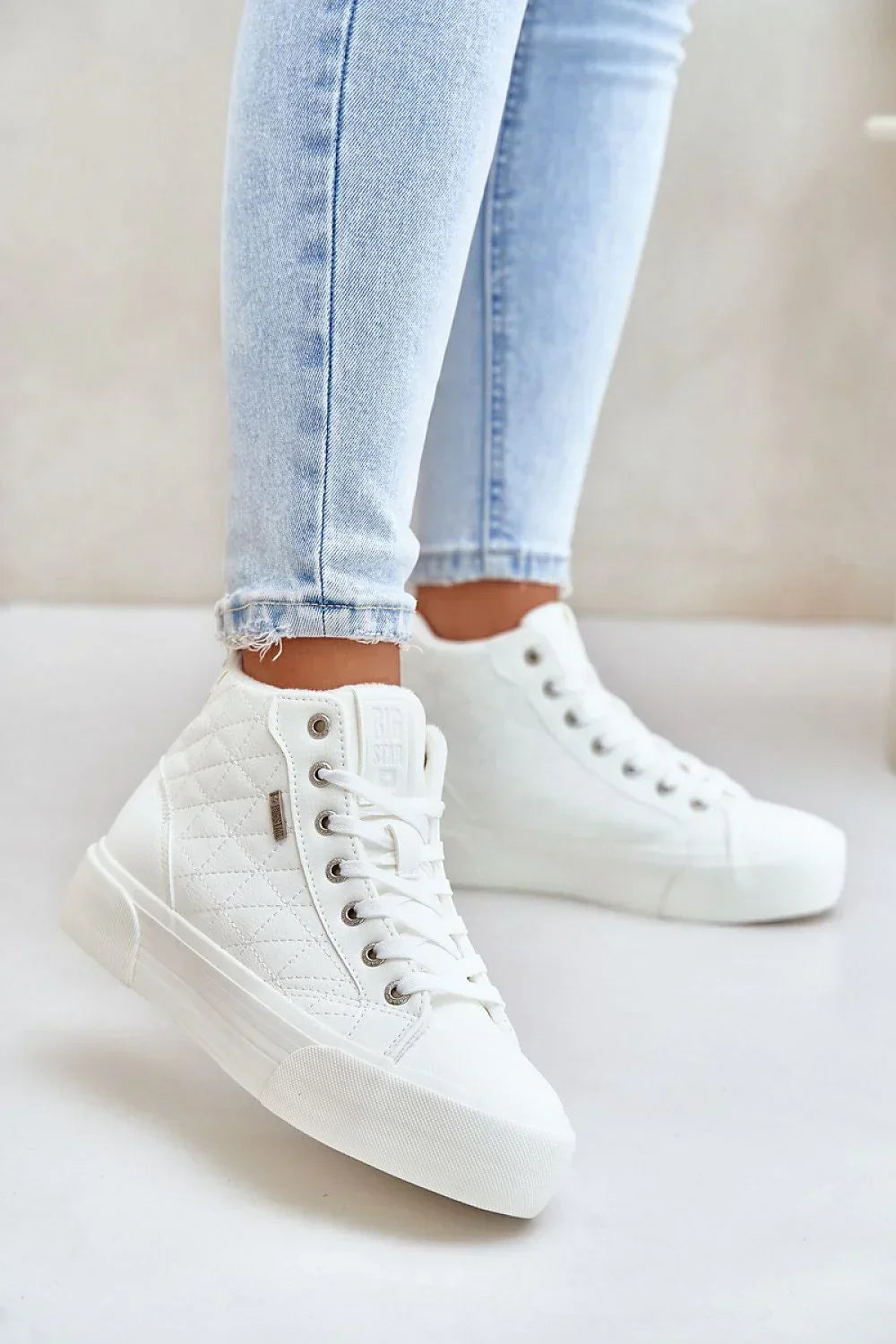 Women Stitched High Top Platform Sneakers Winter Casual Shoes-women sneakers-LeStyleParfait