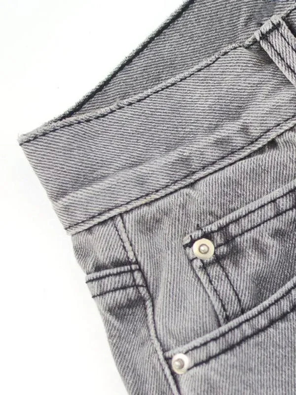 Women Straight Ripped Jeans With Ankle Slits - Women Jeans - LeStyleParfait