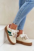 Women Striped Chunky Platform Sneakers Casual Travel Shoes-women sneakers-LeStyleParfait