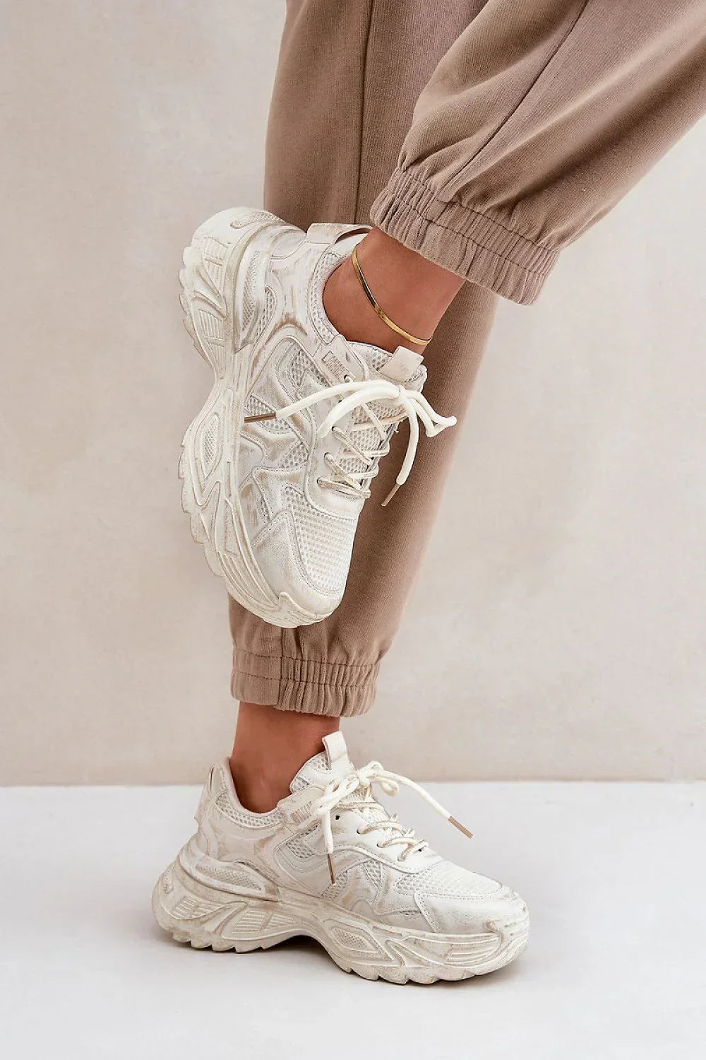Women Textured Chunky Platform Sneakers Casual Commuter Shoes-women sneakers-LeStyleParfait