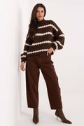 Women's Barrel Jeans - Brown High Waist Cropped Denim-Straight Leg Jeans-LeStyleParfait