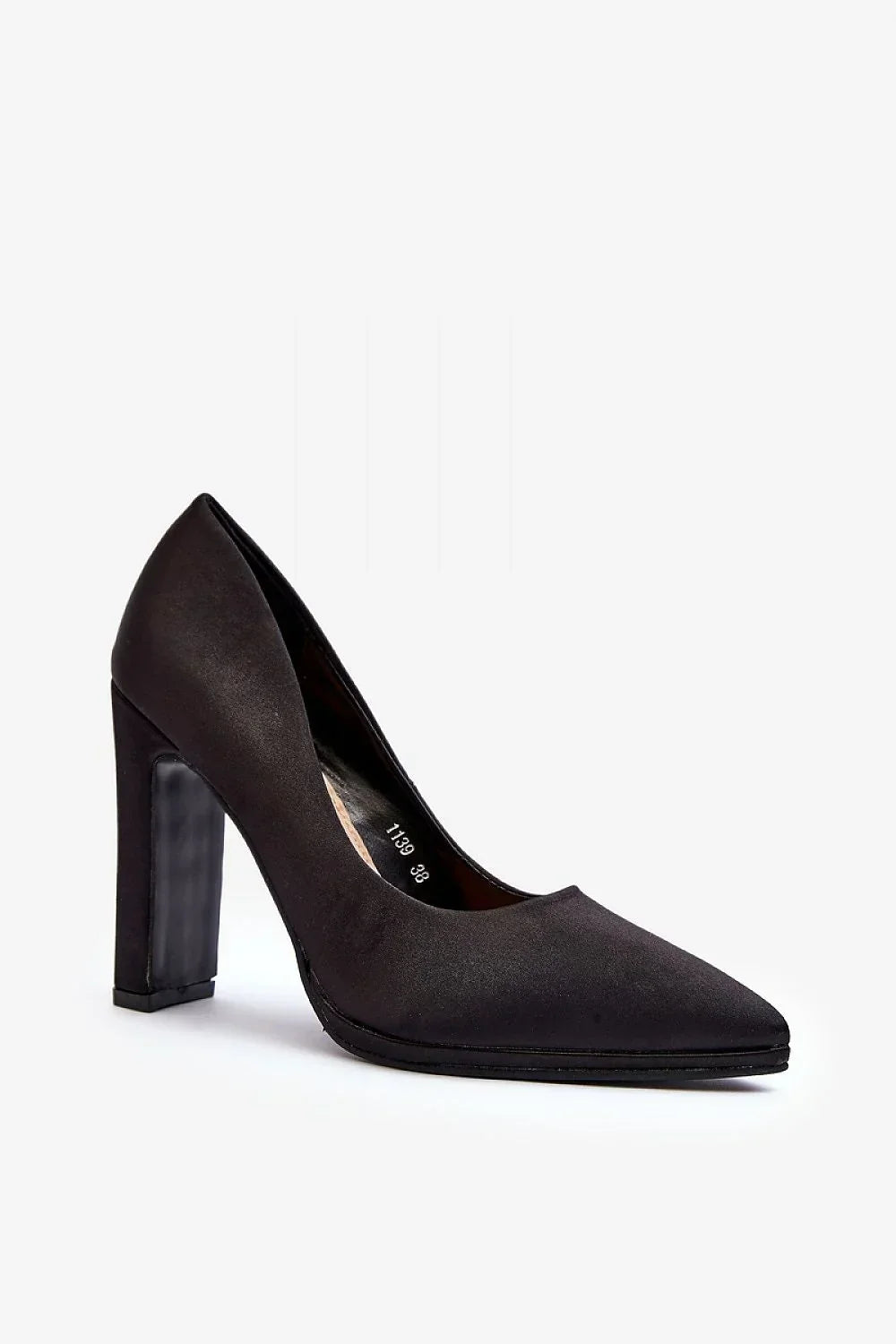 Escarpins Femme noirs en satin à talon carré-Escarpins Femme-LeStyleParfait
