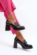 Women's Black Square Toe Platform High Heel Pumps-Pumps Shoes-LeStyleParfait
