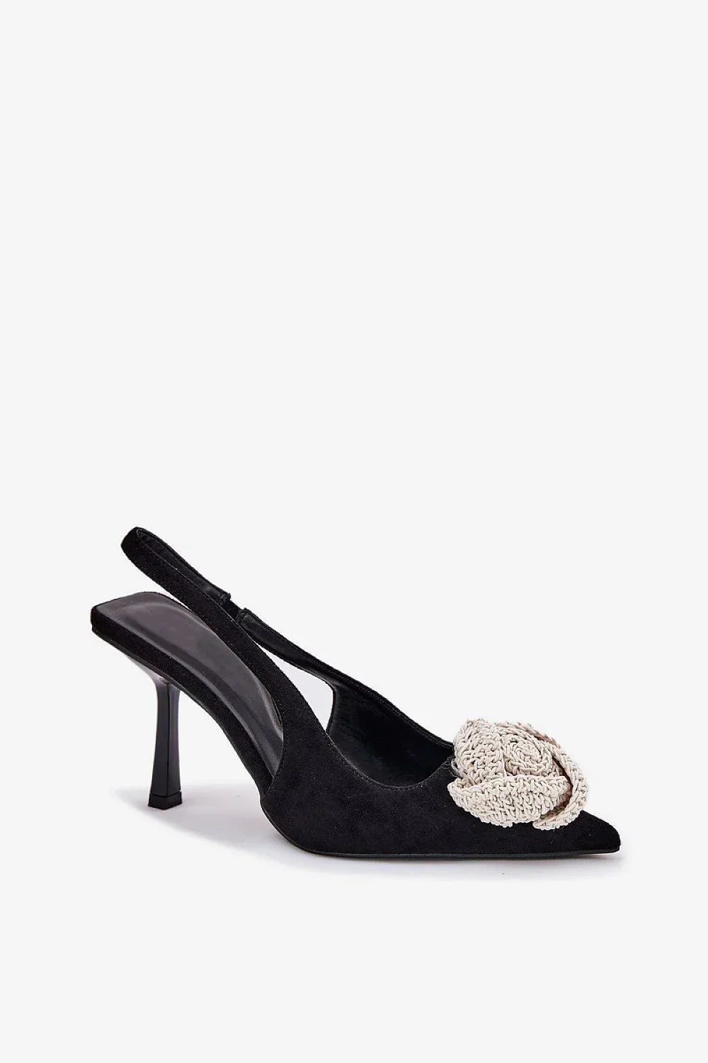 Escarpins Femme noirs en daim à bride arrière-Escarpins Femme-LeStyleParfait