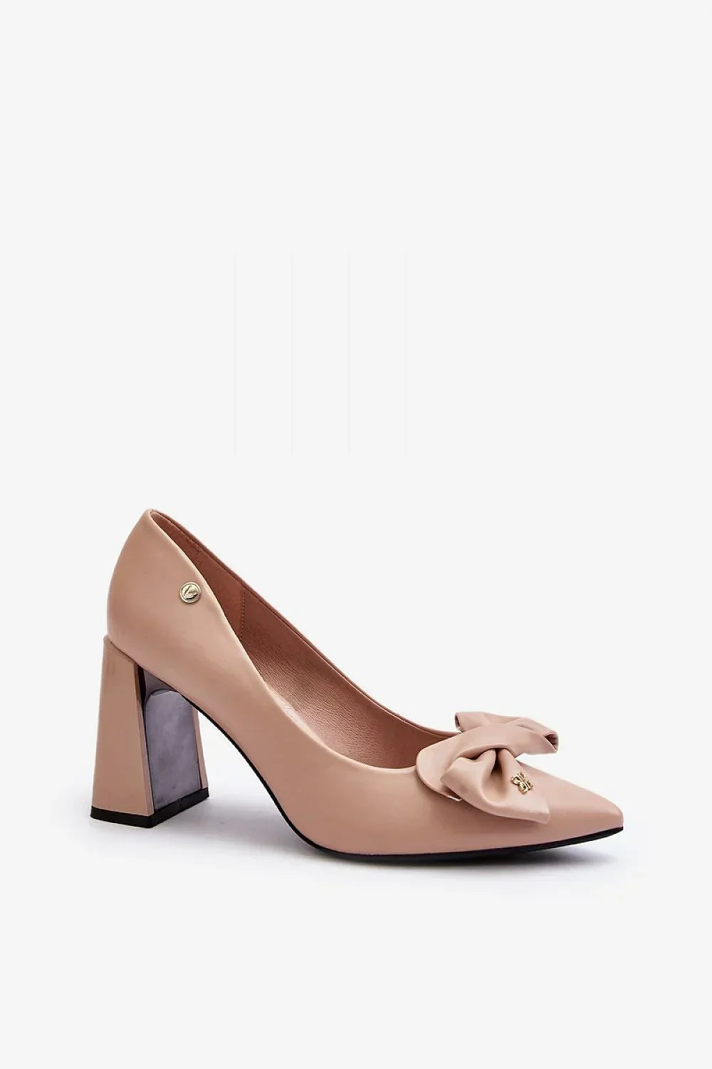 Women's Bow Pointed Toe Block Heel Pumps-Pumps Shoes-LeStyleParfait