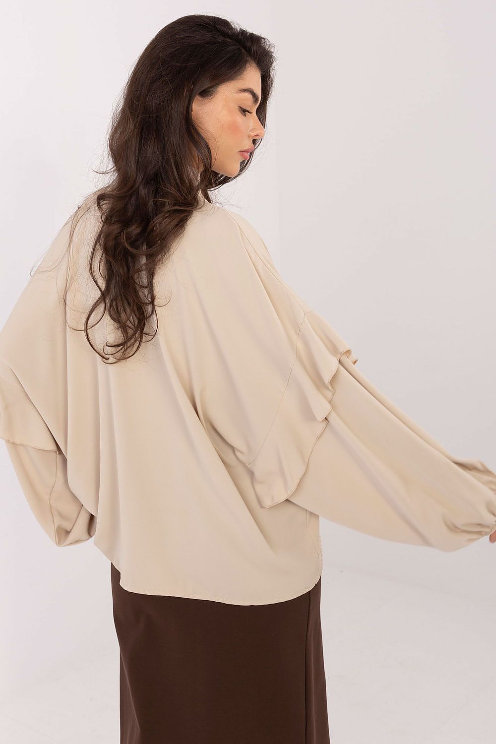 Women's Collarless Elegant Shirt — Brown-LeStyleParfait