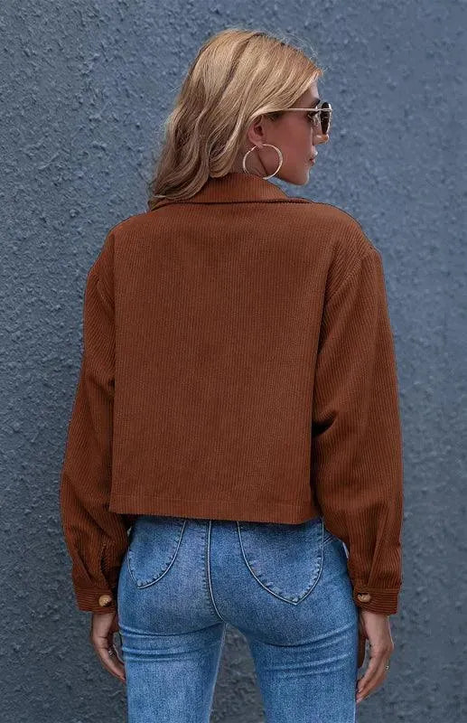 LeStyleParfait Women's Jackets Trucker Jakcet Buttons Turn Down Collar Long Sleeves Plain-Solid-Trucker Jacket