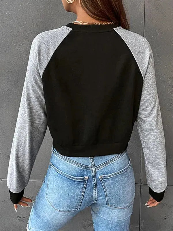 Women's Cropped Streetwear Graphic Sweatshirt-Women Sweatshirt-LeStyleParfait