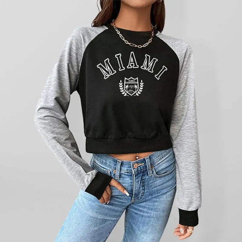 Women's Cropped Streetwear Graphic Sweatshirt-Women Sweatshirt-LeStyleParfait