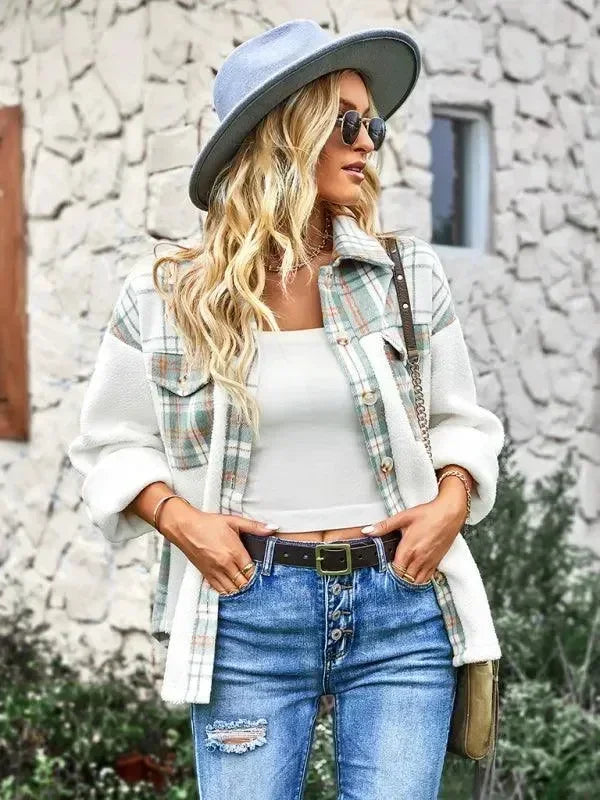 Women's Cropped Woolen Shirt-Women's Shirts-LeStyleParfait