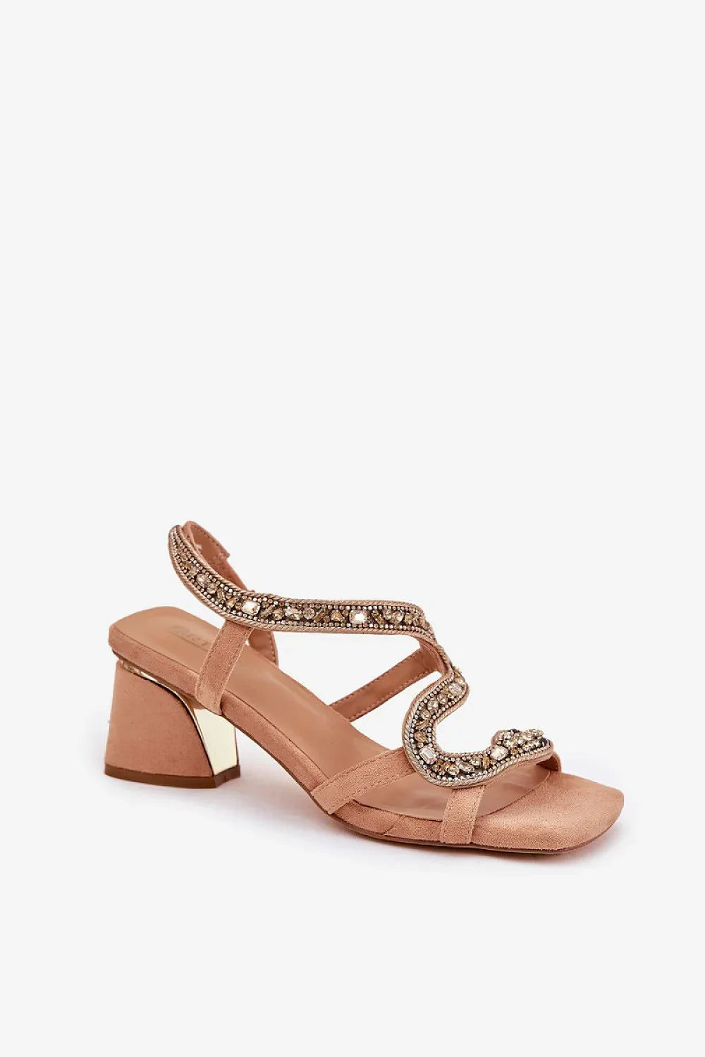 Women’s Crystal Snakeskin Heel Sandals-Women's Sandals-LeStyleParfait
