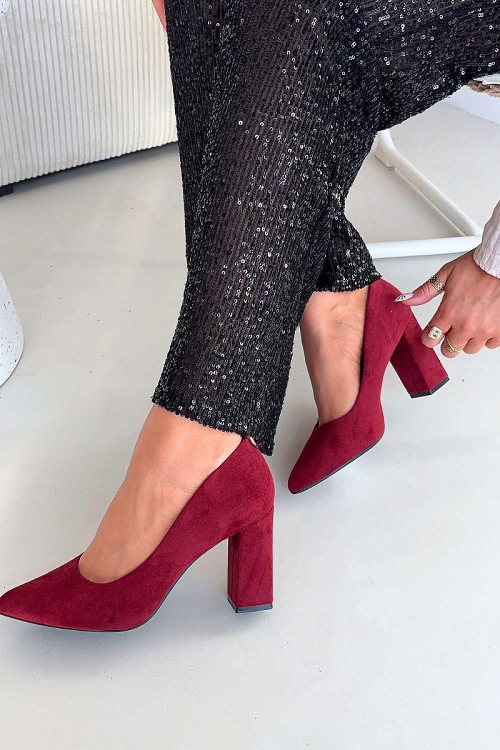 Escarpins Femme en daim à talon carré-Escarpins Femme-LeStyleParfait