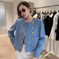 Women’s Double Breasted Tweed Blazer Style-women's jacket-LeStyleParfait