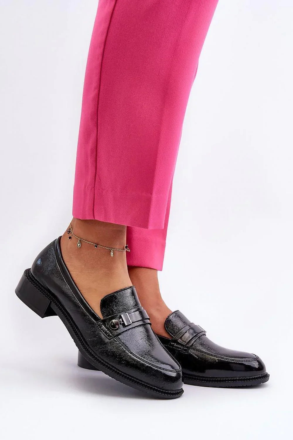Women’s eco friendly grey and black moccasin loafers, classic women’s office moccasins for spring and autumn