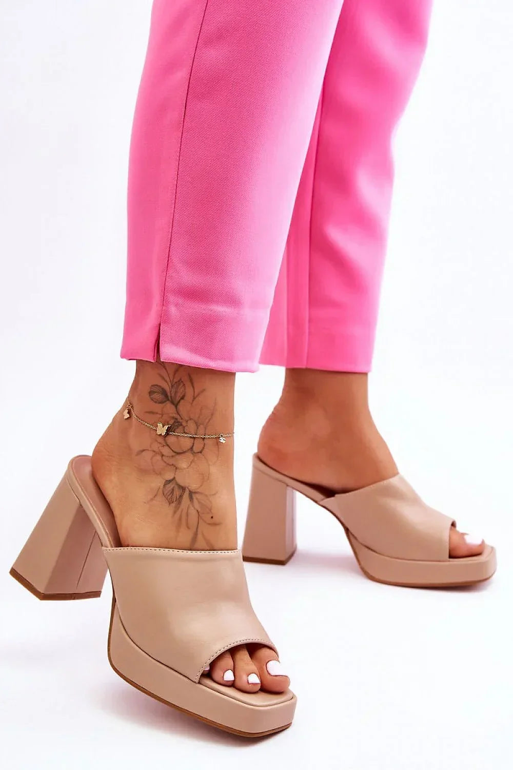Women’s Elastic Platform Heel Sandals-Women's Sandals-LeStyleParfait