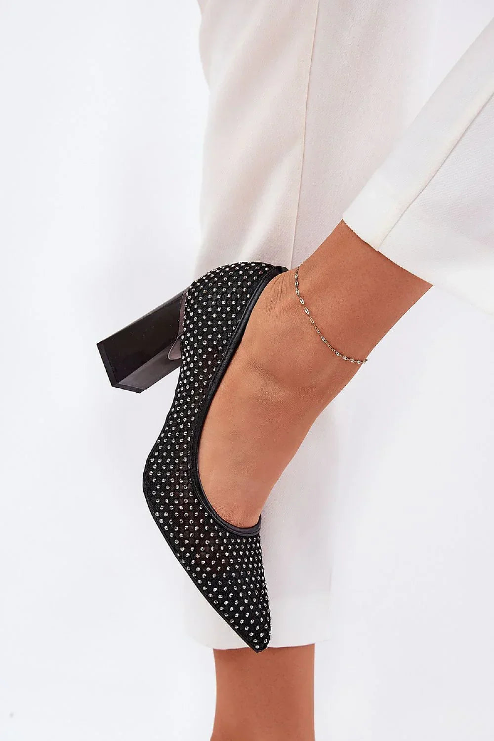 Escarpins Femme en mesh à talon carré-Escarpins Femme-LeStyleParfait