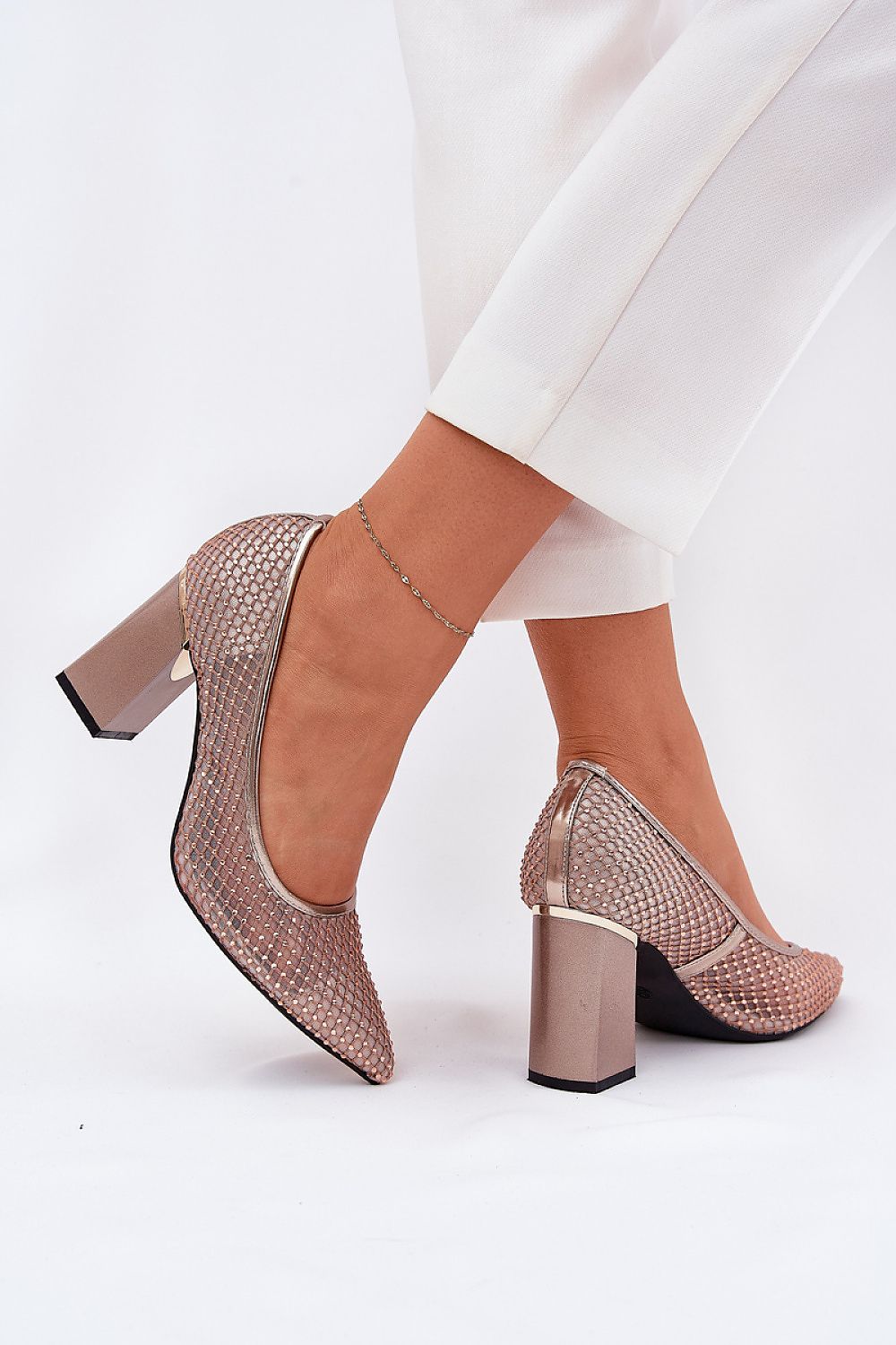 Escarpins Femme en mesh à talon carré-Escarpins Femme-LeStyleParfait