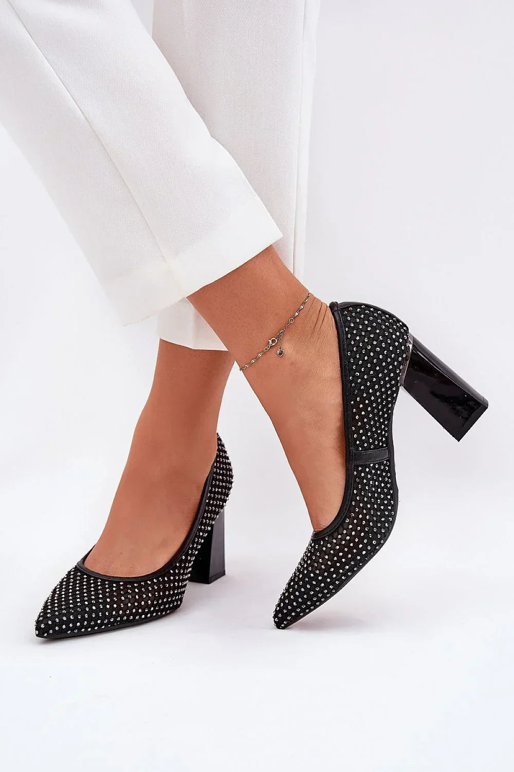 Escarpins Femme en mesh à talon carré-Escarpins Femme-LeStyleParfait