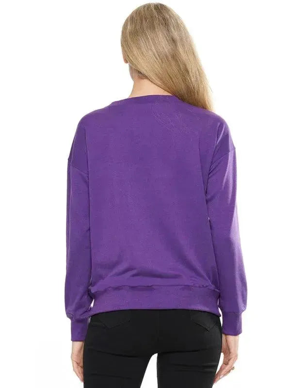 Women's Embroidered Crewneck Sweatshirt-Women Sweatshirt-LeStyleParfait