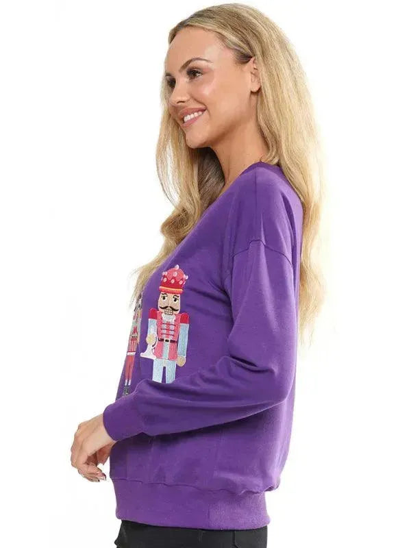 Women's Embroidered Crewneck Sweatshirt-Women Sweatshirt-LeStyleParfait