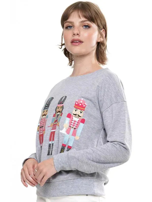 Women's Embroidered Crewneck Sweatshirt-Women Sweatshirt-LeStyleParfait
