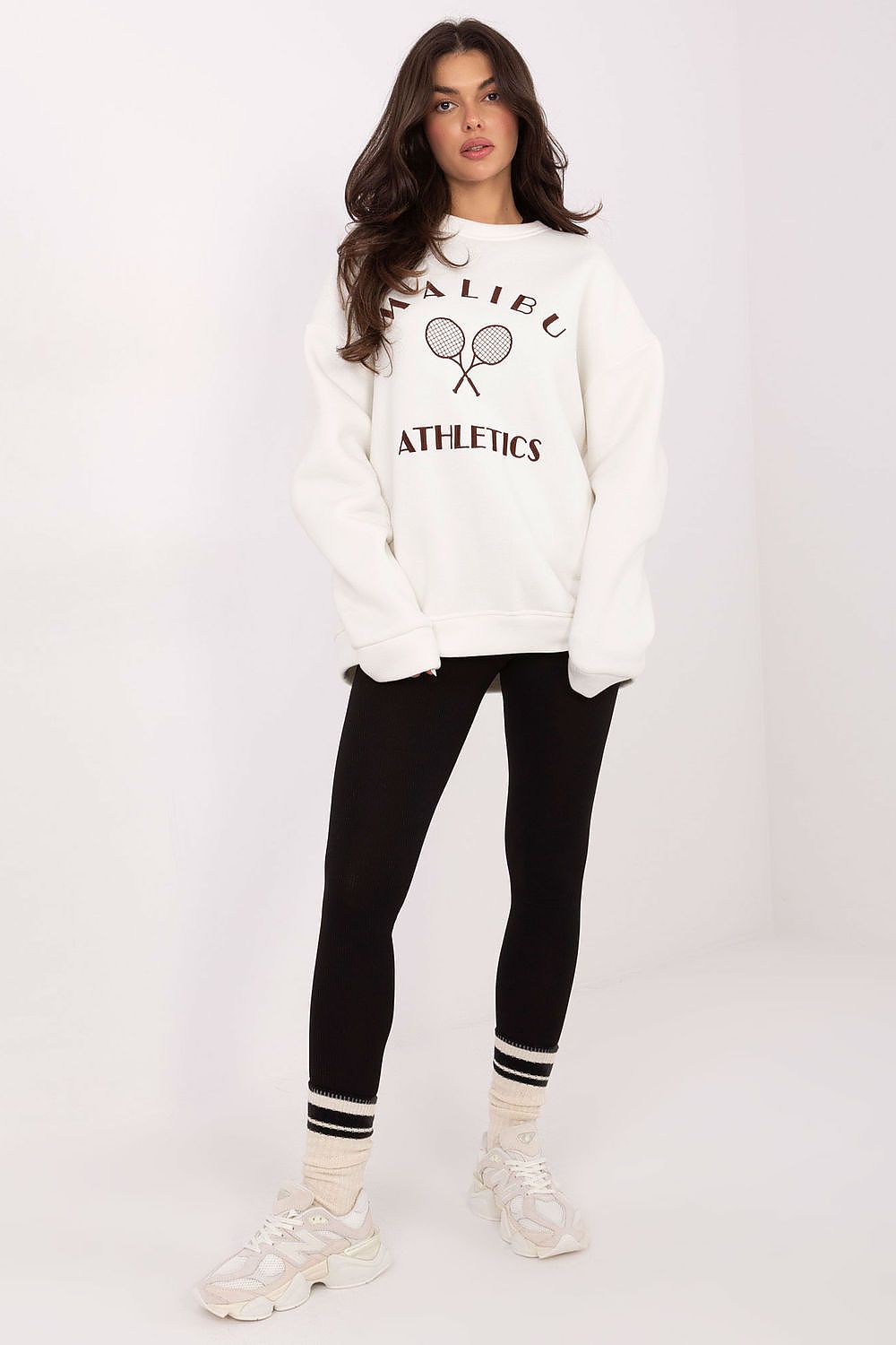 Women's Embroidered Loose Sweatshirt — Pink-Women Sweatshirt-LeStyleParfait