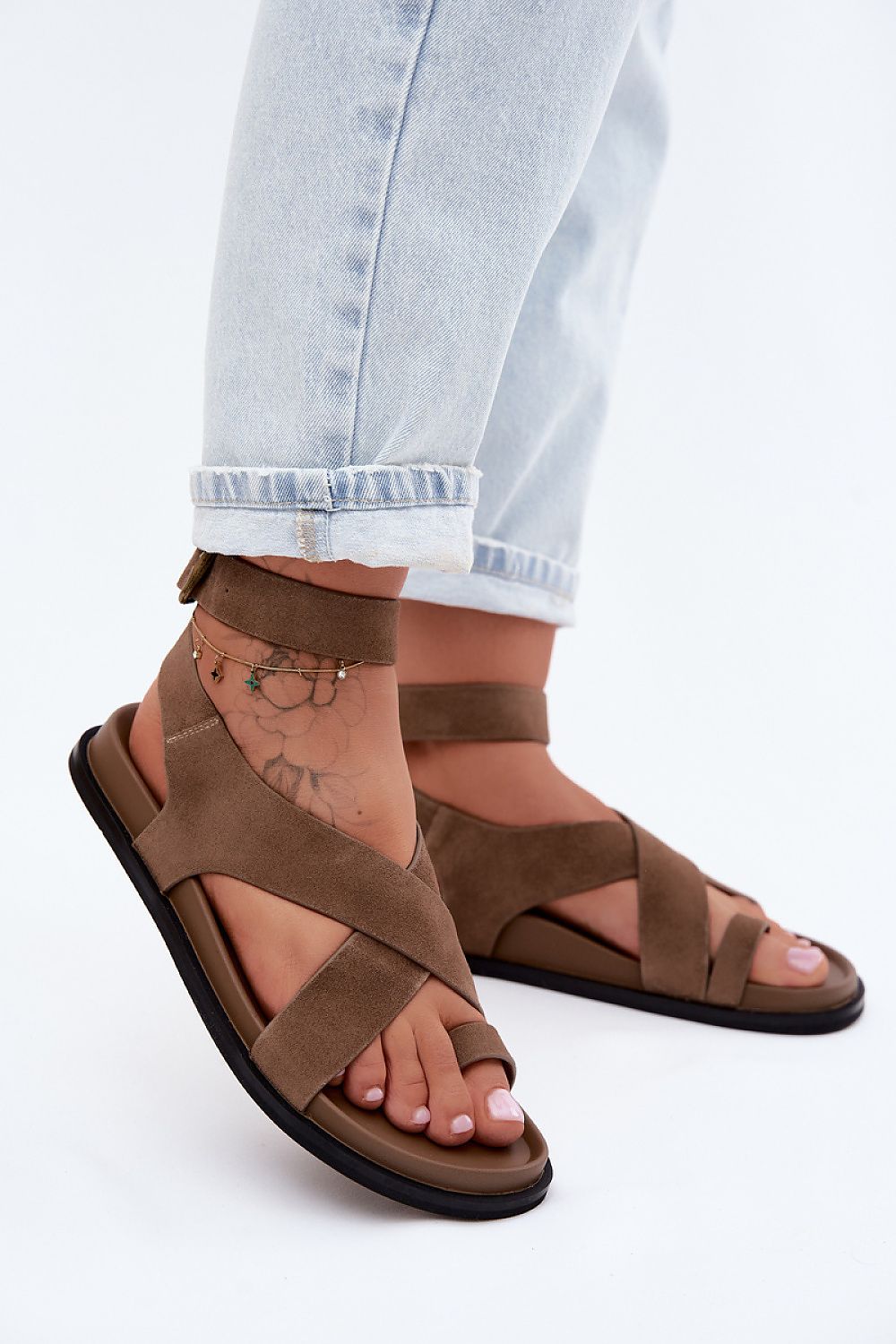 Women’s Flat Ankle Strap Sandals-Women's Sandals-LeStyleParfait
