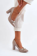 Women's Formal Pointed Toe Block Heel Pumps-Pumps Shoes-LeStyleParfait