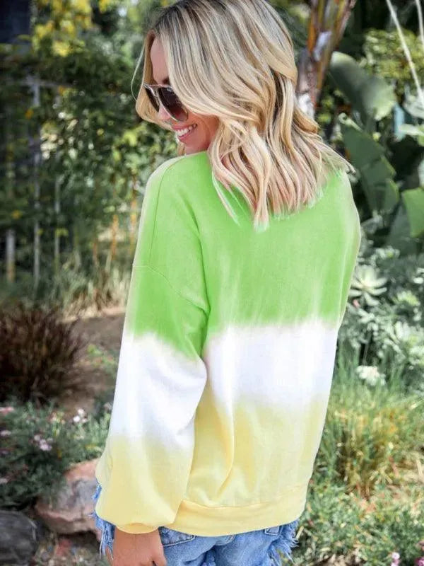 Women's Gradient Knit Casual Sweatshirt-Women Sweatshirt-LeStyleParfait