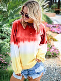 Women's Gradient Knit Casual Sweatshirt-Women Sweatshirt-LeStyleParfait