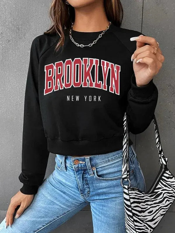 Women's Graphic Crewneck Casual Sweatshirt-Women Sweatshirt-LeStyleParfait