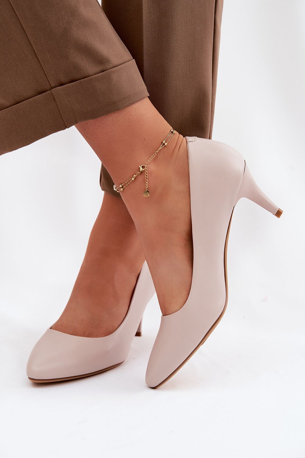 Women's Grey Classic Kitten Heel Pumps-Pumps Shoes-LeStyleParfait